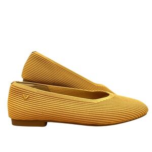 VIVAIA Margot 2.0 Square Toe V Cut Flats Shoes Ginger Yellow Womens EU 36.5/US 6